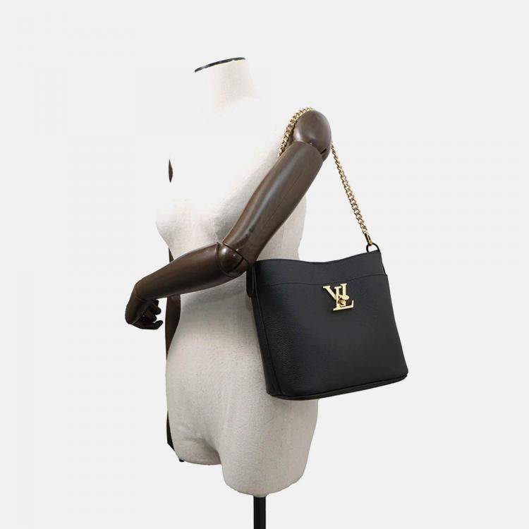 Pre Owned Louis Vuitton Padlock & Walk Black Grained Calf Leather