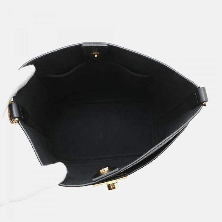Pre Owned Louis Vuitton Padlock & Walk Black Grained Calf Leather