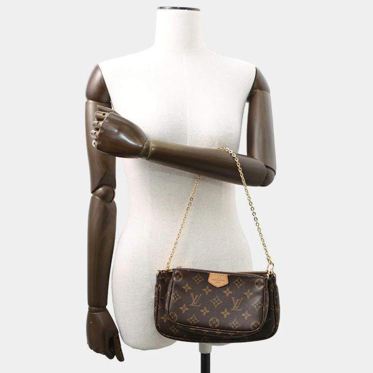 Pre Owned Louis Vuitton Multi Pochette Accessoires Khaki Monogram