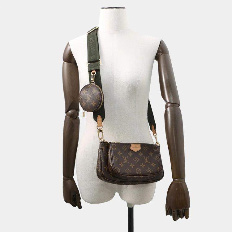 Pre Owned Louis Vuitton Multi Pochette Accessoires Khaki Monogram
