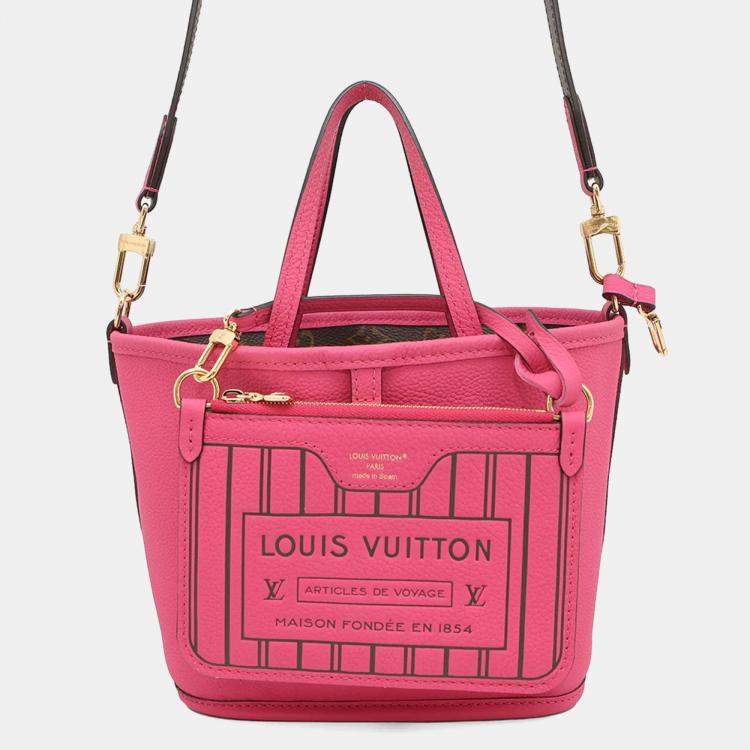 مملوكة مسبقًا Louis Vuitton Neverfull Inside Out Rose Buffalo Pondichery Leather/Brown Monogram Size Bb
