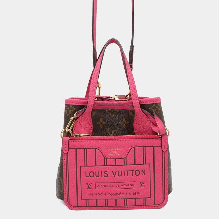 مملوكة مسبقًا Louis Vuitton Neverfull Inside Out Rose Buffalo Pondichery Leather/Brown Monogram Size Bb