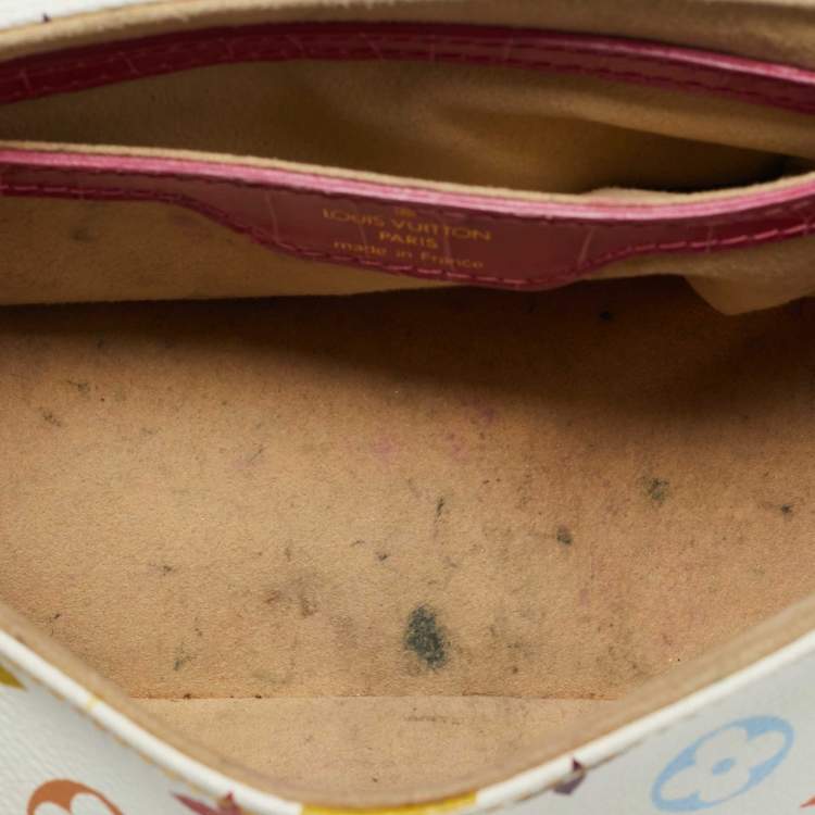 Pre Owned Louis Vuitton Pink/White Multicolor Monogram Canvas and Alligator Marilyn Bag