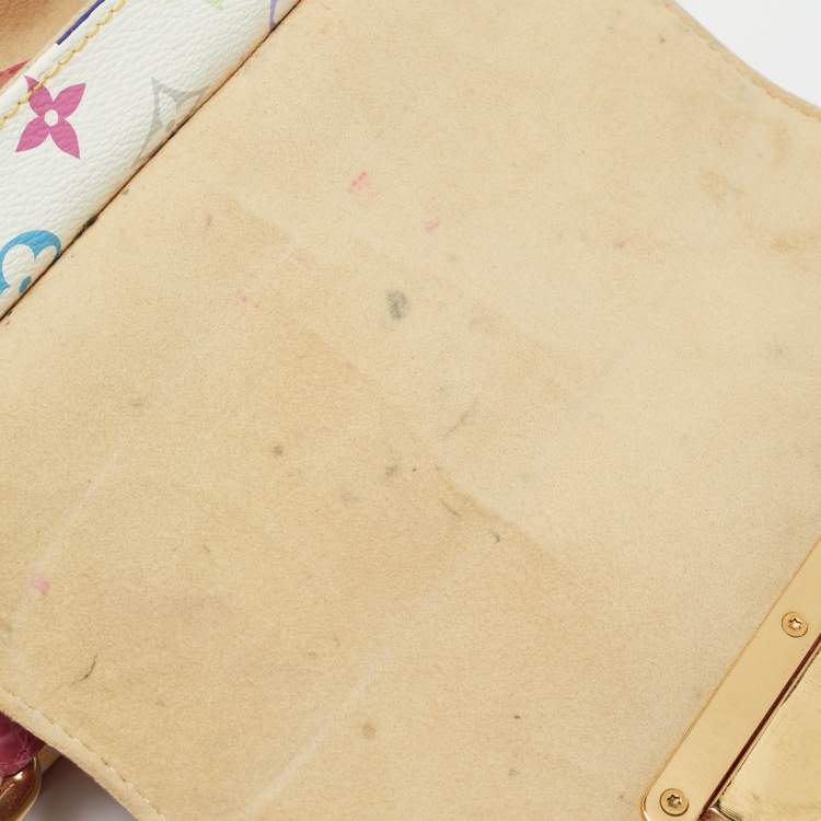 Pre Owned Louis Vuitton Pink/White Multicolor Monogram Canvas and Alligator Marilyn Bag