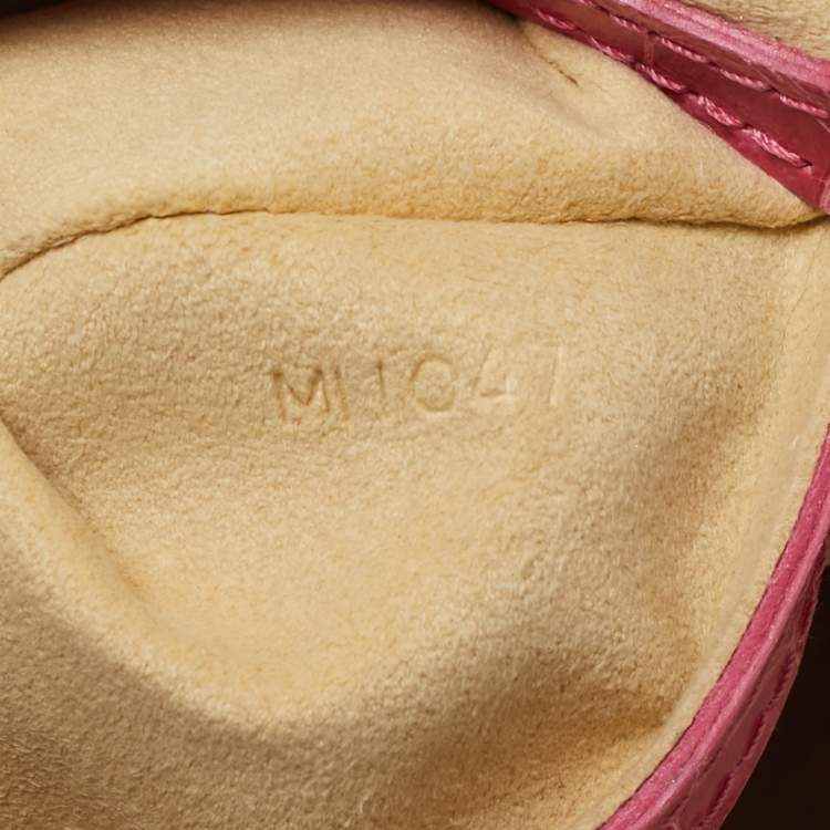 Pre Owned Louis Vuitton Pink/White Multicolor Monogram Canvas and Alligator Marilyn Bag