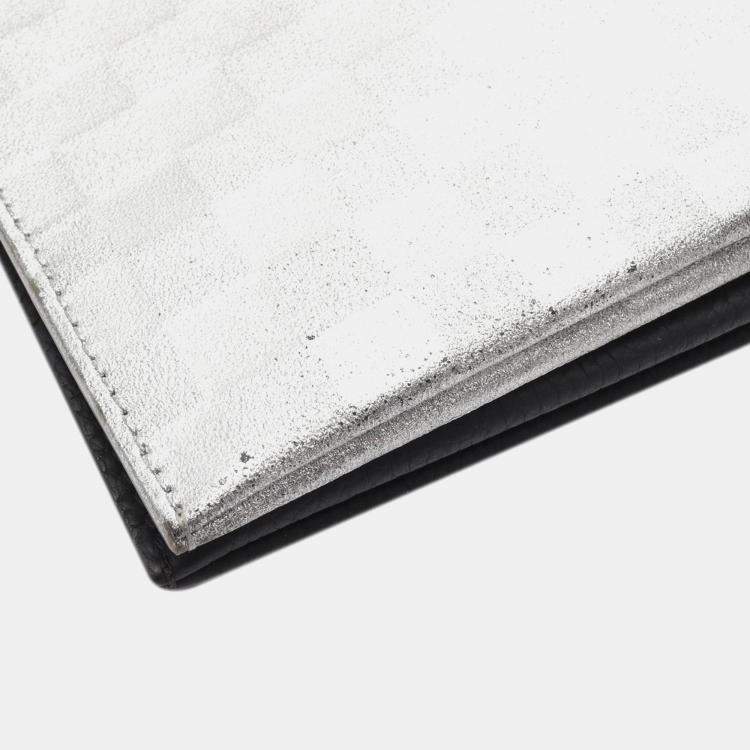 Pre Owned Louis Vuitton Silver Damier Glitter Taurillon In The Loop Trio Pouch