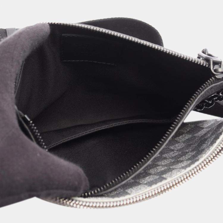 Pre Owned Louis Vuitton Silver Damier Glitter Taurillon In The Loop Trio Pouch
