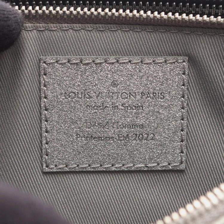 Pre Owned Louis Vuitton Silver Damier Glitter Taurillon In The Loop Trio Pouch