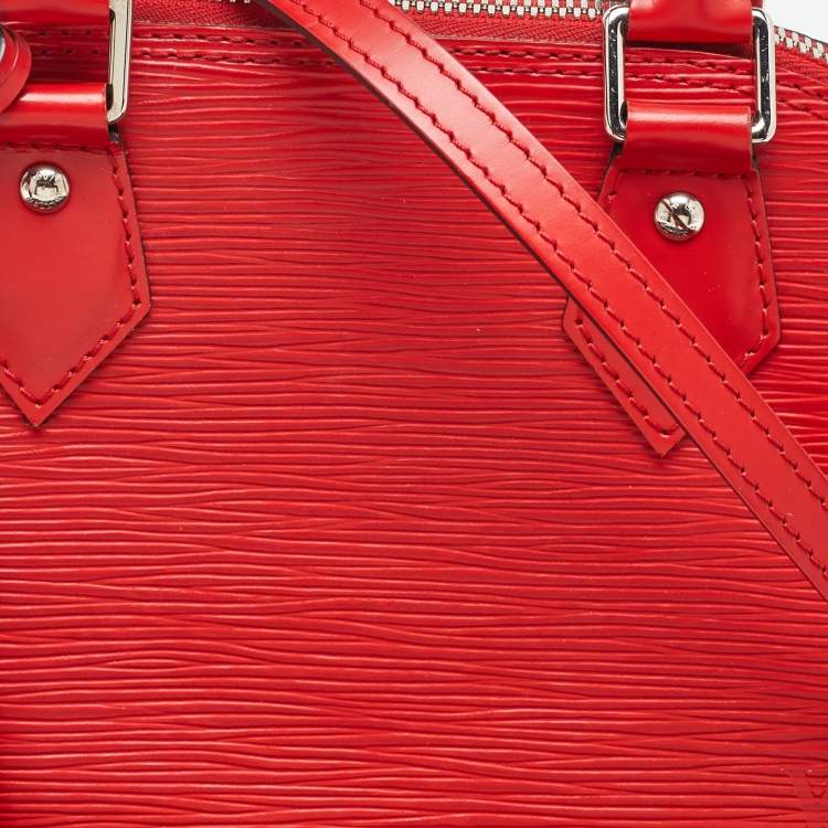 Pre Owned Louis Vuitton Coquelicot Epi Leather Alma BB Bag
