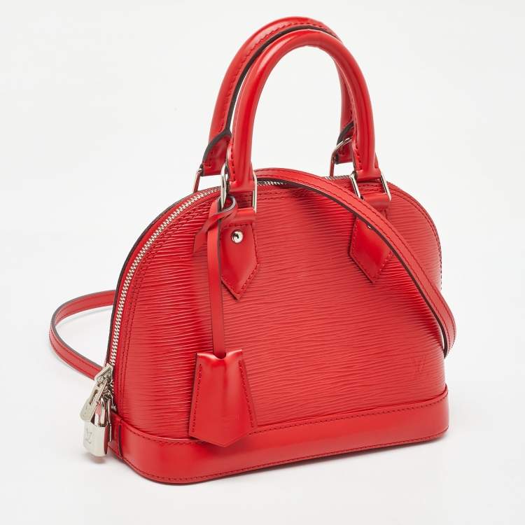 Pre Owned Louis Vuitton Coquelicot Epi Leather Alma BB Bag
