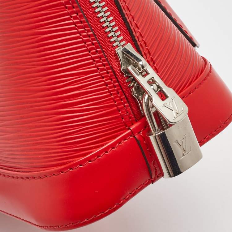 Pre Owned Louis Vuitton Coquelicot Epi Leather Alma BB Bag