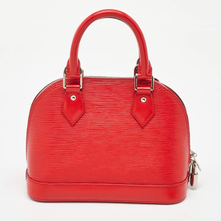 Pre Owned Louis Vuitton Coquelicot Epi Leather Alma BB Bag