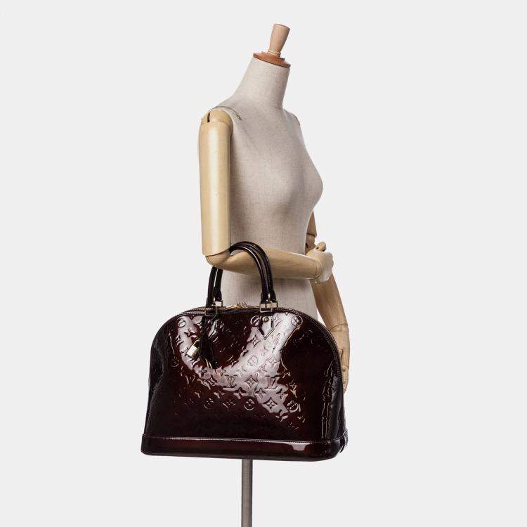 Pre Owned Louis Vuitton Purple Monogram Vernis Alma GM Bag
