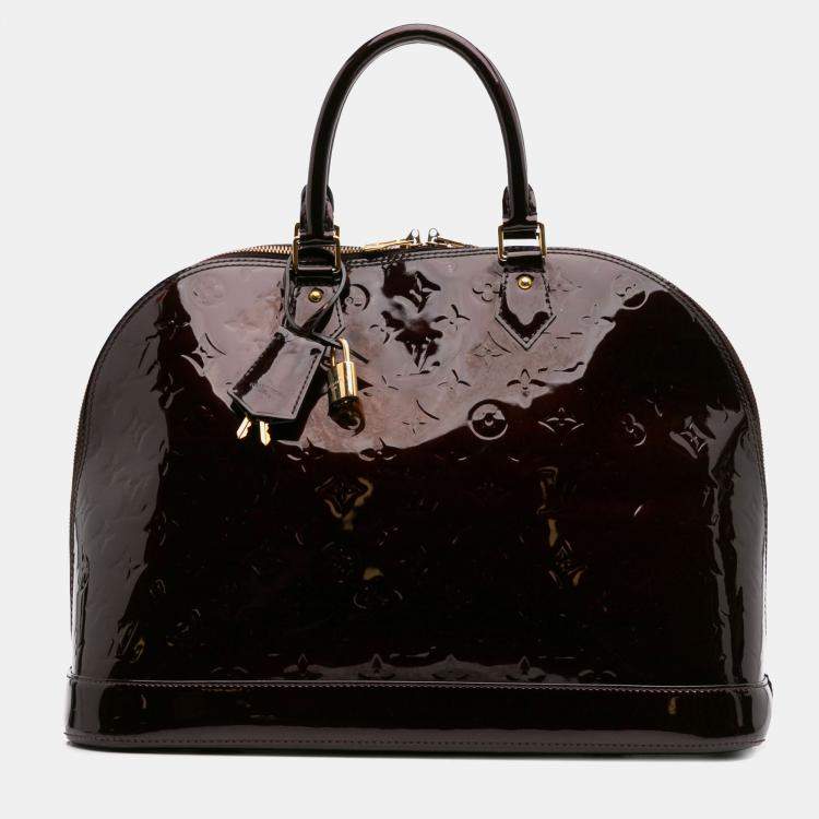 Pre Owned Louis Vuitton Purple Monogram Vernis Alma GM Bag