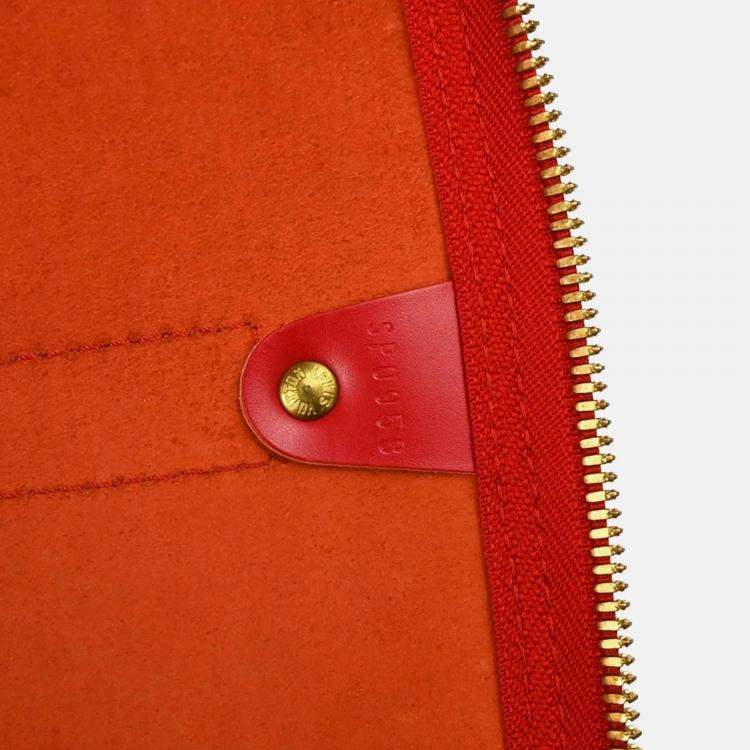 Pre Owned Louis Vuitton Keepall 55 Red Epi Leather Travel Bag