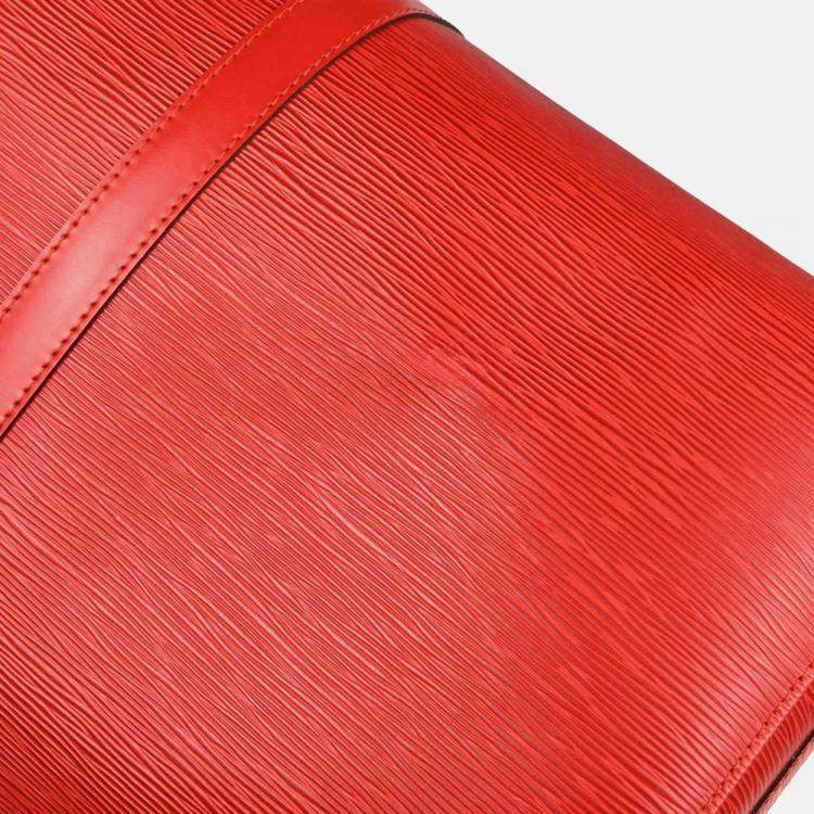 Pre Owned Louis Vuitton Keepall 55 Red Epi Leather Travel Bag