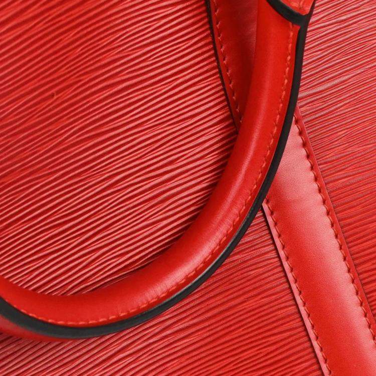 Pre Owned Louis Vuitton Keepall 55 Red Epi Leather Travel Bag