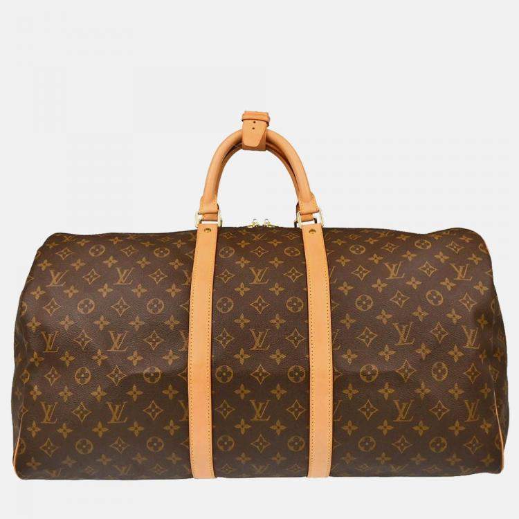 Pre Owned Louis Vuitton Keepall 55 Monogram Canvas Travel Duffle Bag