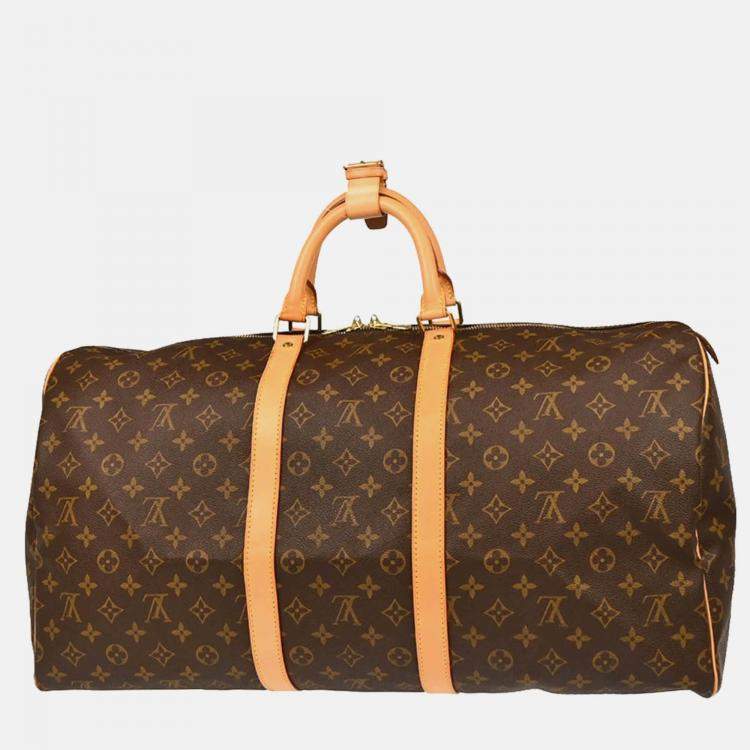 Pre Owned Louis Vuitton Keepall 55 Monogram Canvas Travel Duffle Bag