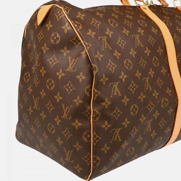 Pre Owned Louis Vuitton Keepall 55 Monogram Canvas Travel Duffle Bag