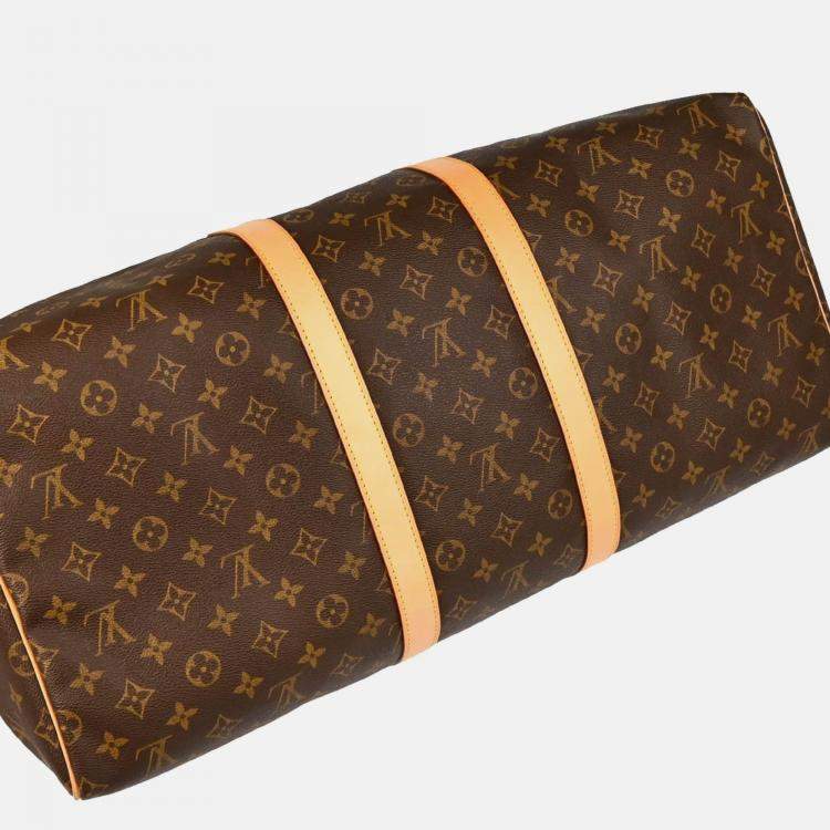 Pre Owned Louis Vuitton Keepall 55 Monogram Canvas Travel Duffle Bag