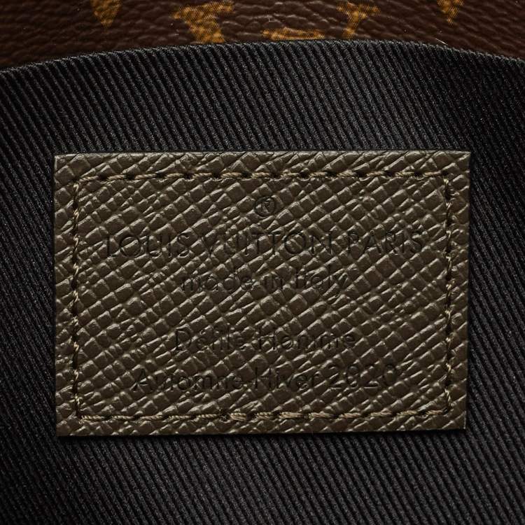 Pre Owned Louis Vuitton Khaki Green Taiga Leather and Monogram Canvas Pochette Voyage Steamer