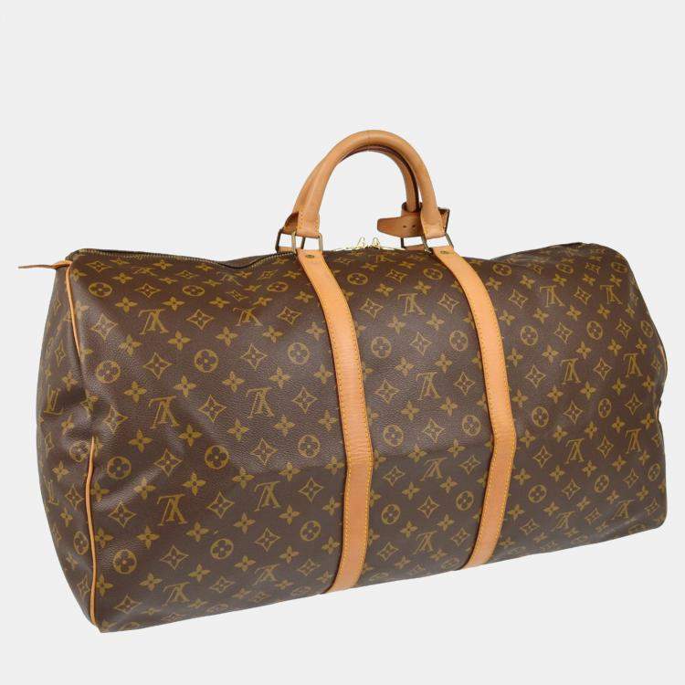Pre Owned Louis Vuitton Keepall 60 Monogram Duffle Handbag