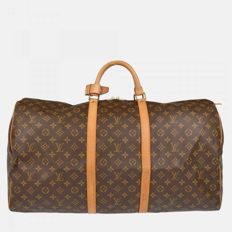 Pre Owned Louis Vuitton Keepall 60 Monogram Duffle Handbag