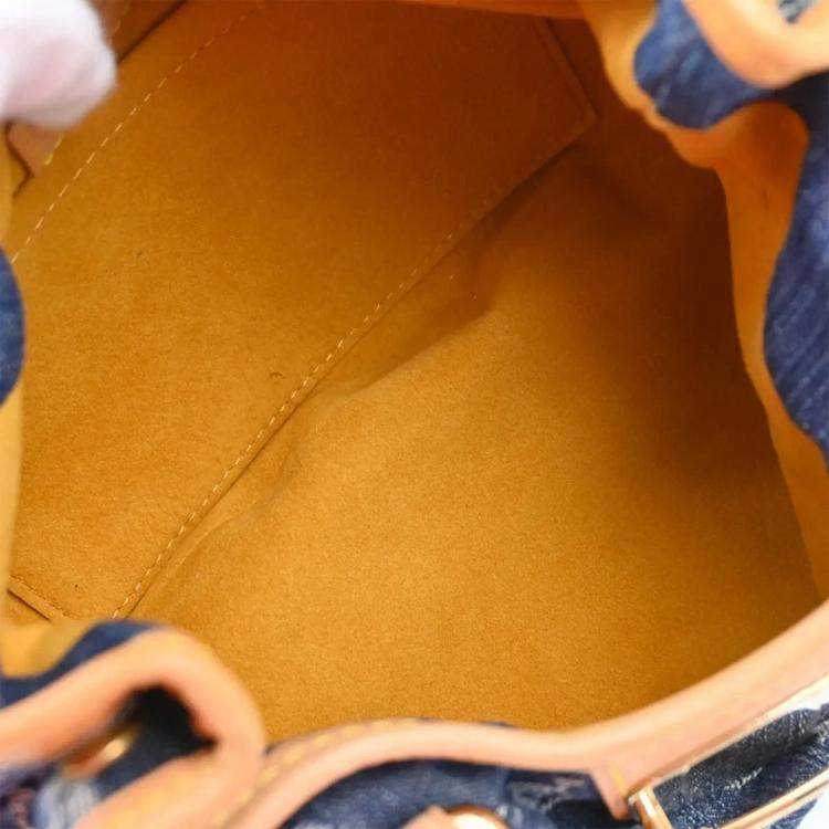 Pre Owned Louis Vuitton Pleaty Blue Monogram Denim Handbag