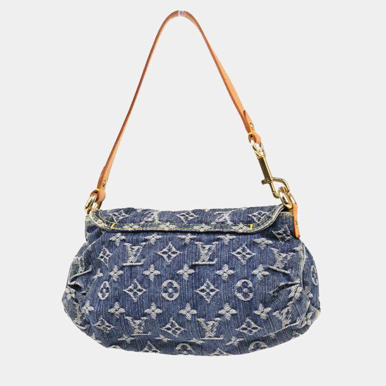 Pre Owned Louis Vuitton Mini Pleaty Blue Monogram Denim Handbag