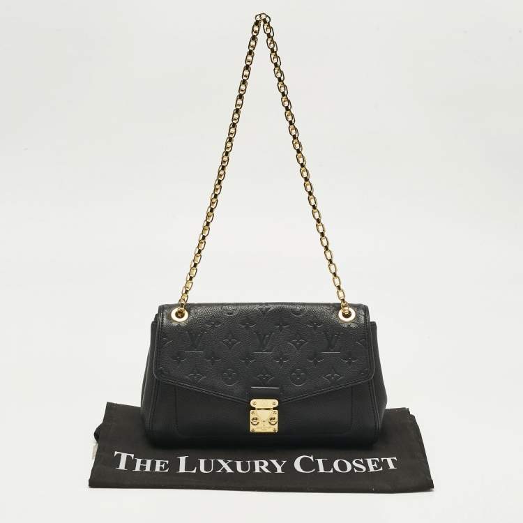 Pre Owned Louis Vuitton Black Monogram Empreinte Leather Saint Germain PM Bag