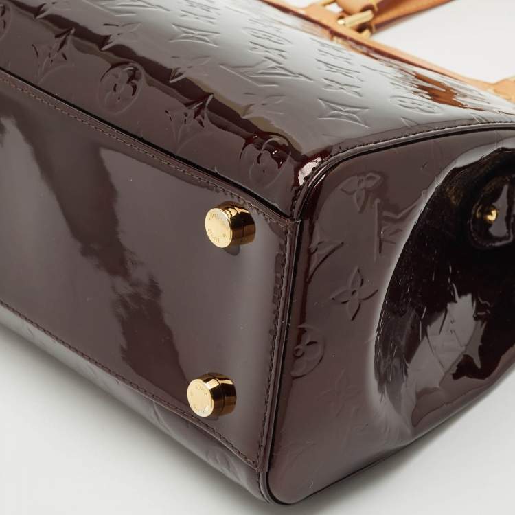 Pre Owned Louis Vuitton Amarante Monogram Vernis Brea GM Bag