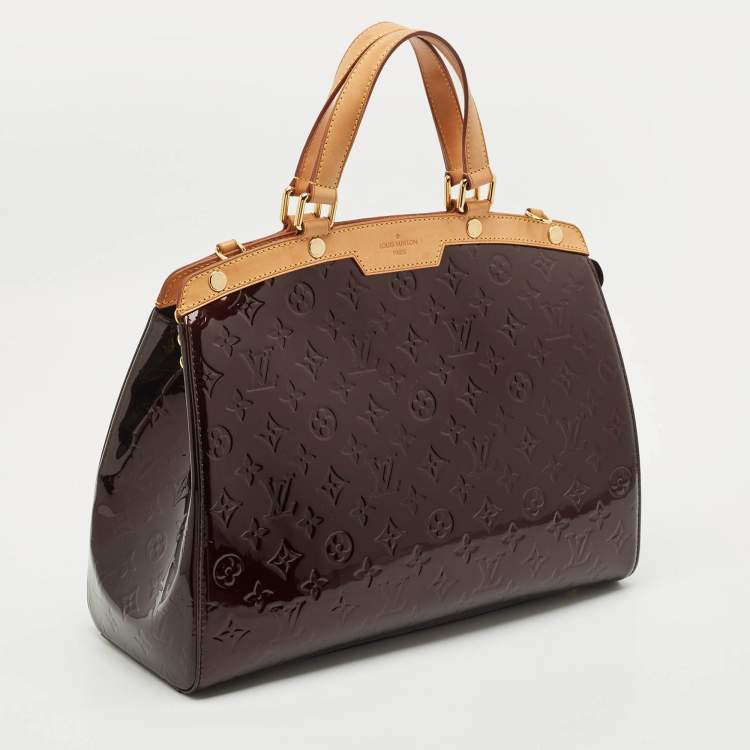 Pre Owned Louis Vuitton Amarante Monogram Vernis Brea GM Bag