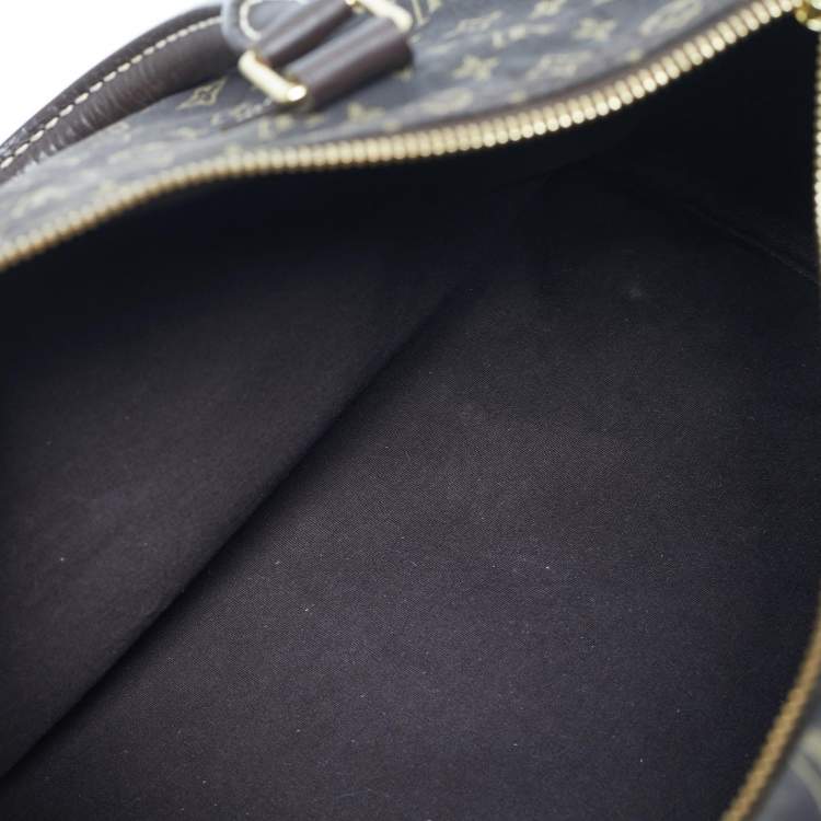 Pre Owned Louis Vuitton Fusain Monogram Mini Lin Fabric Speedy 30 Bag