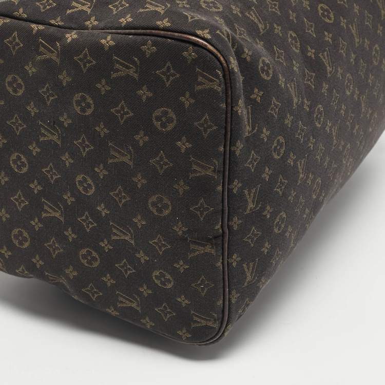 Pre Owned Louis Vuitton Fusain Monogram Mini Lin Fabric Speedy 30 Bag