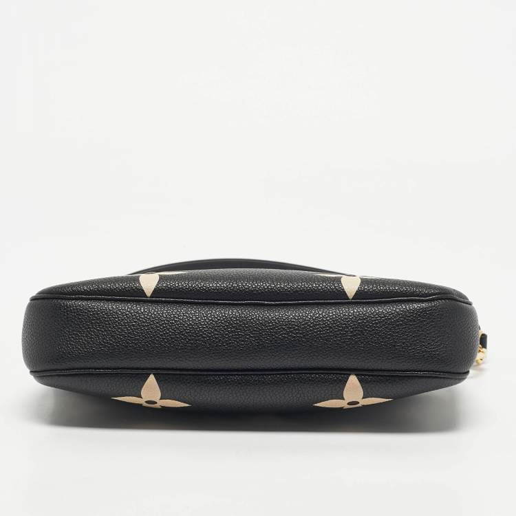 Pre Owned Louis Vuitton Black/Beige Empreinte Leather Multi Pochette Accessoires Bag