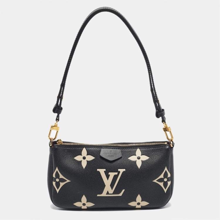 Pre Owned Louis Vuitton Black/Beige Empreinte Leather Multi Pochette Accessoires Bag