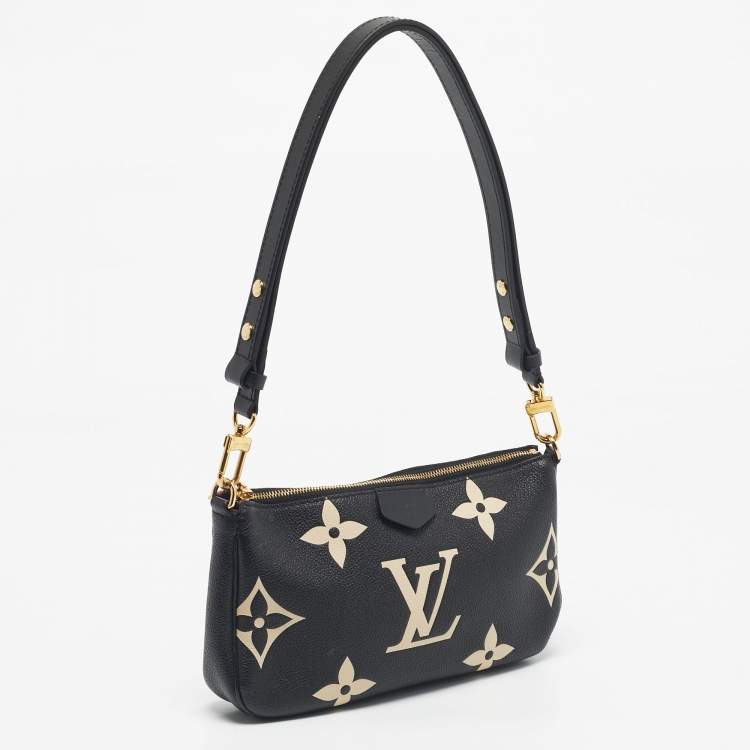 Pre Owned Louis Vuitton Black/Beige Empreinte Leather Multi Pochette Accessoires Bag