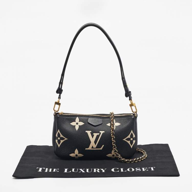 Pre Owned Louis Vuitton Black/Beige Empreinte Leather Multi Pochette Accessoires Bag