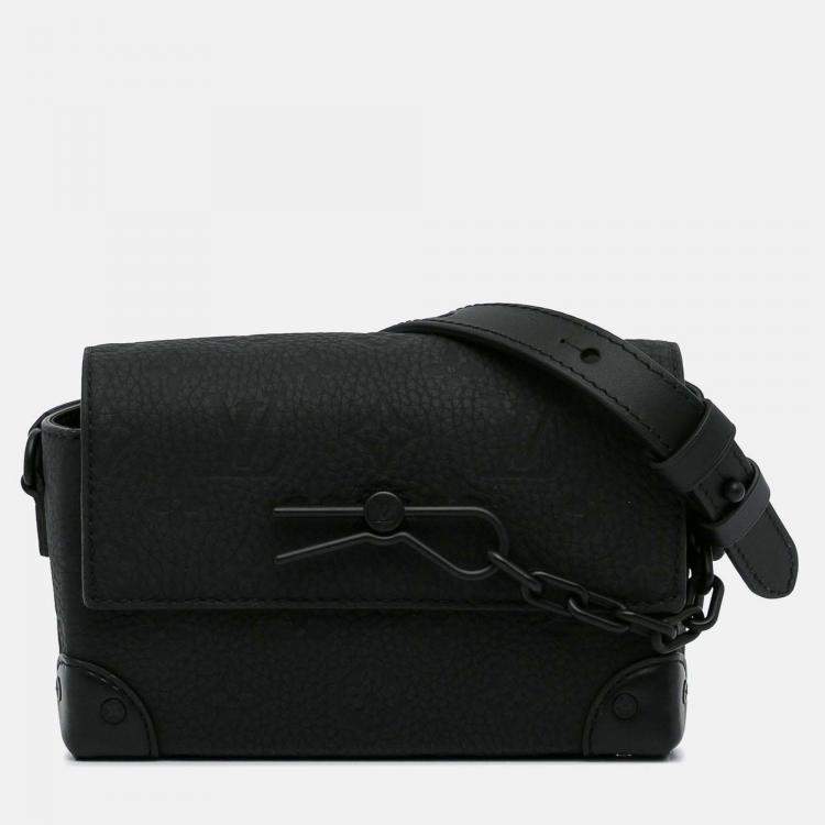Pre Owned Louis Vuitton Steamer Wearable Wallet Black Monogram Leather Crossbody Bag