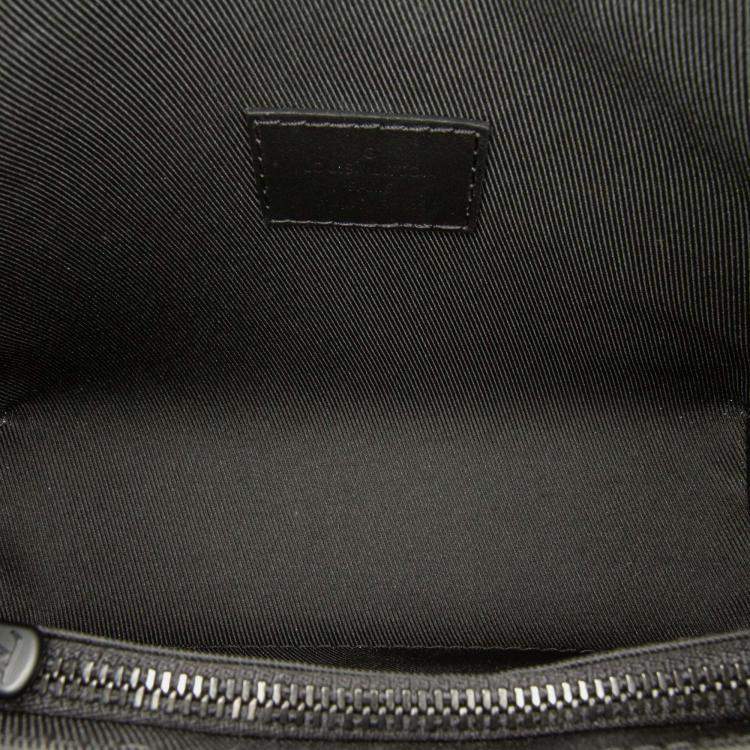 Pre Owned Louis Vuitton Steamer Wearable Wallet Black Monogram Leather Crossbody Bag