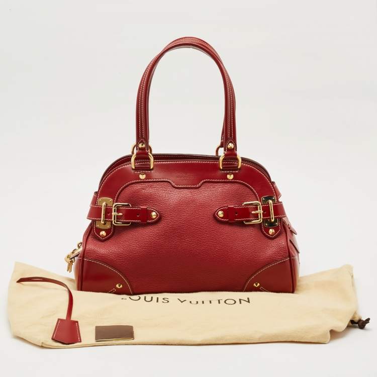 Pre Owned Louis Vuitton Red Suhali Leather Le Radieux Bag