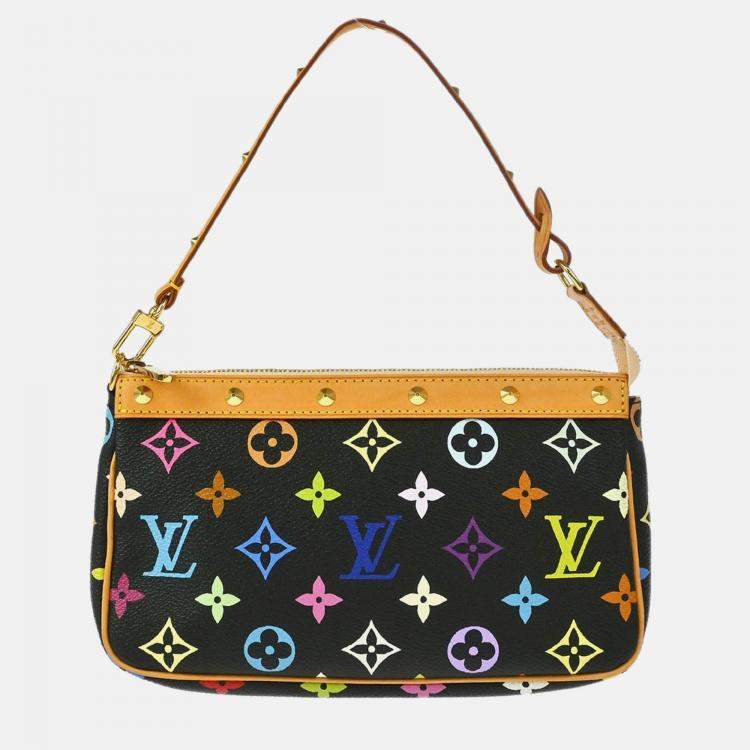 Pre Owned Louis Vuitton Black Multicolor Pochette Accessoires