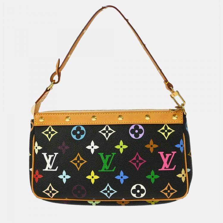Pre Owned Louis Vuitton Black Multicolor Pochette Accessoires