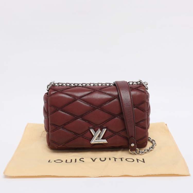 Pre Owned Louis Vuitton Bordeaux Malletage Leather GO-14 PM Bag