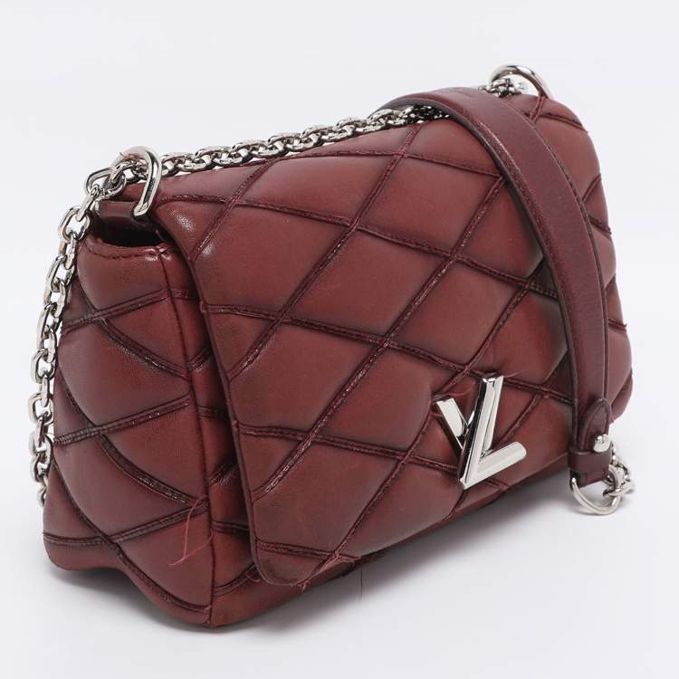 Pre Owned Louis Vuitton Bordeaux Malletage Leather GO-14 PM Bag