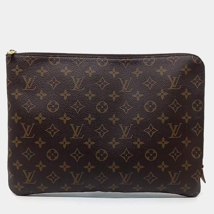 Pre Owned Louis Vuitton Brown Coated Canvas Monogram Etu Voyage MM bag