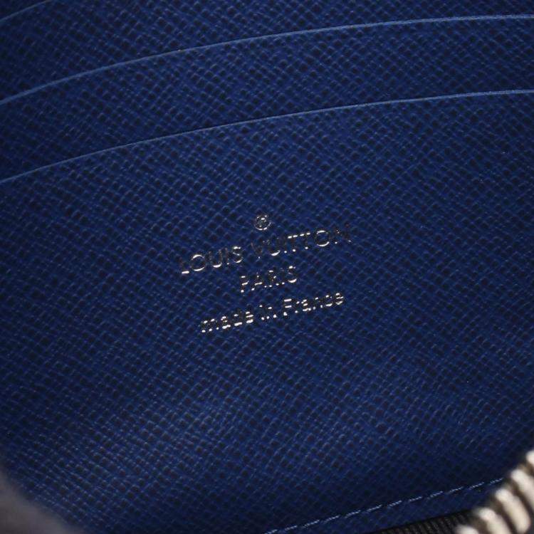 Pre Owned Louis Vuitton Pochette Discovery Pm Coin Purse  Taigalama Leather Cobalt