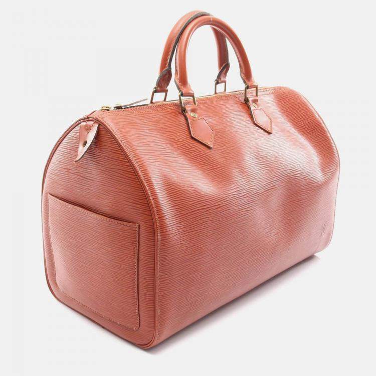 Pre Owned Louis Vuitton Speedy 35 Handbag  Epi Leather Brown Kenyan Fawn