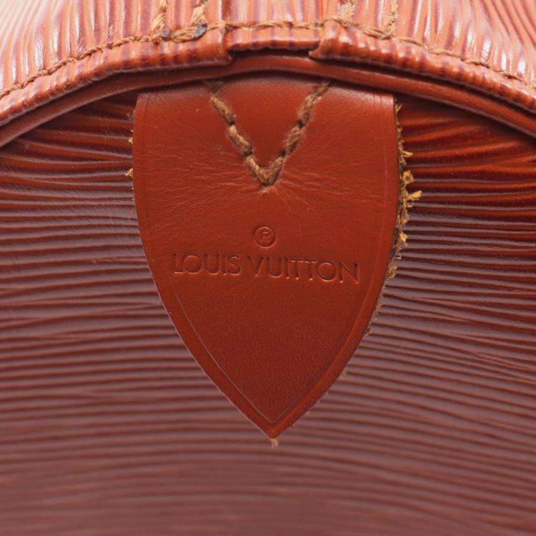 Pre Owned Louis Vuitton Speedy 35 Handbag  Epi Leather Brown Kenyan Fawn